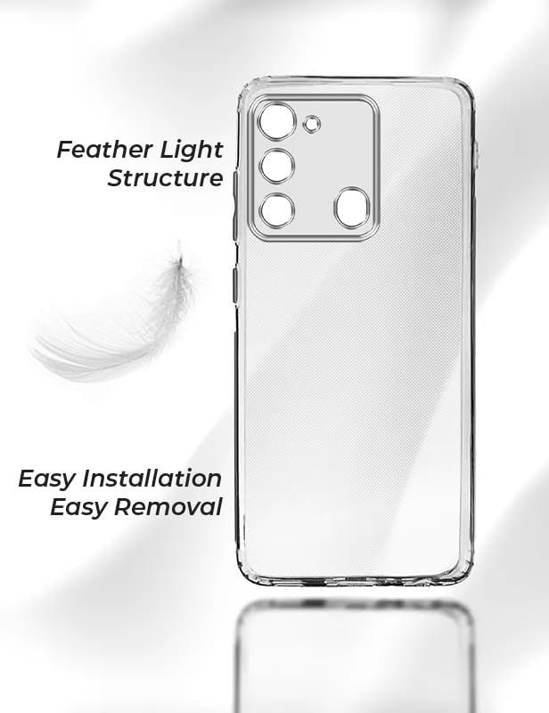 Image of Jkobi Back Cover for Tecno Spark Go 2022 (Silicone Clear Shockproof Case with Camera Protection | Soft and Flexible | Transparent)