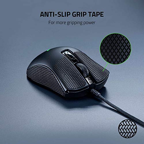 Mouse Grip Tape - Grip Tape DeathAdder V2 Mini (Nastro antiscivolo, Autoadesivo, Pre-tagliato) Nero - Mouse gaming - Immagine 2