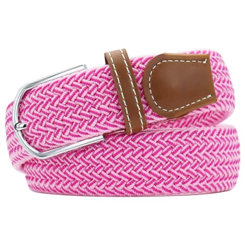 Image of Multicolored Elastic Woven Golf Belts Casual Braided Stretch Belt for Men and Women