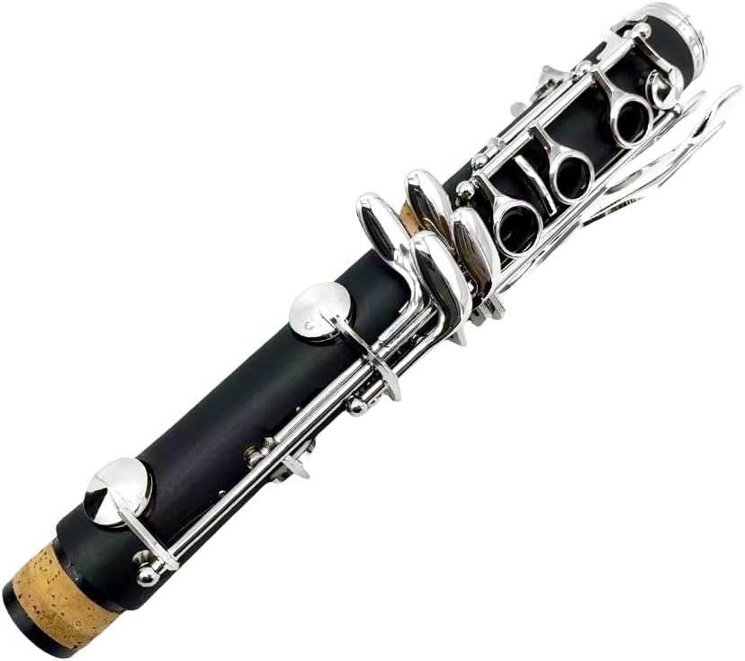 Advanced Professional Bass Clarinets B Flat Clarinet 17 Key Ebonite Clarinet Nickel Plated Kit Included Light and Durable Nylon Covered Hard Case Clarinets Cleaning Kit