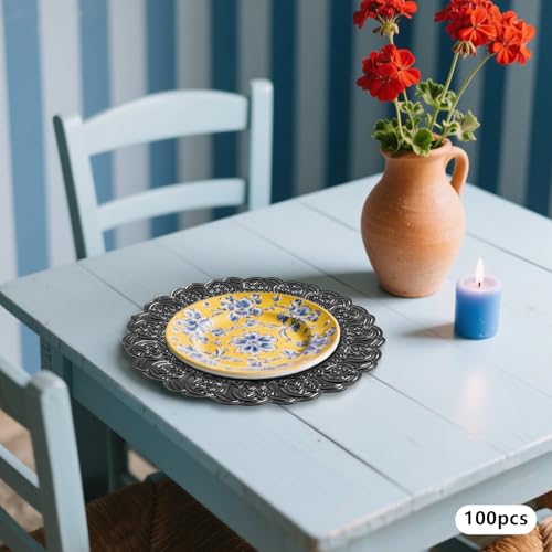 Platos de cena negros 13 pulg. pack x100 miniatura 4