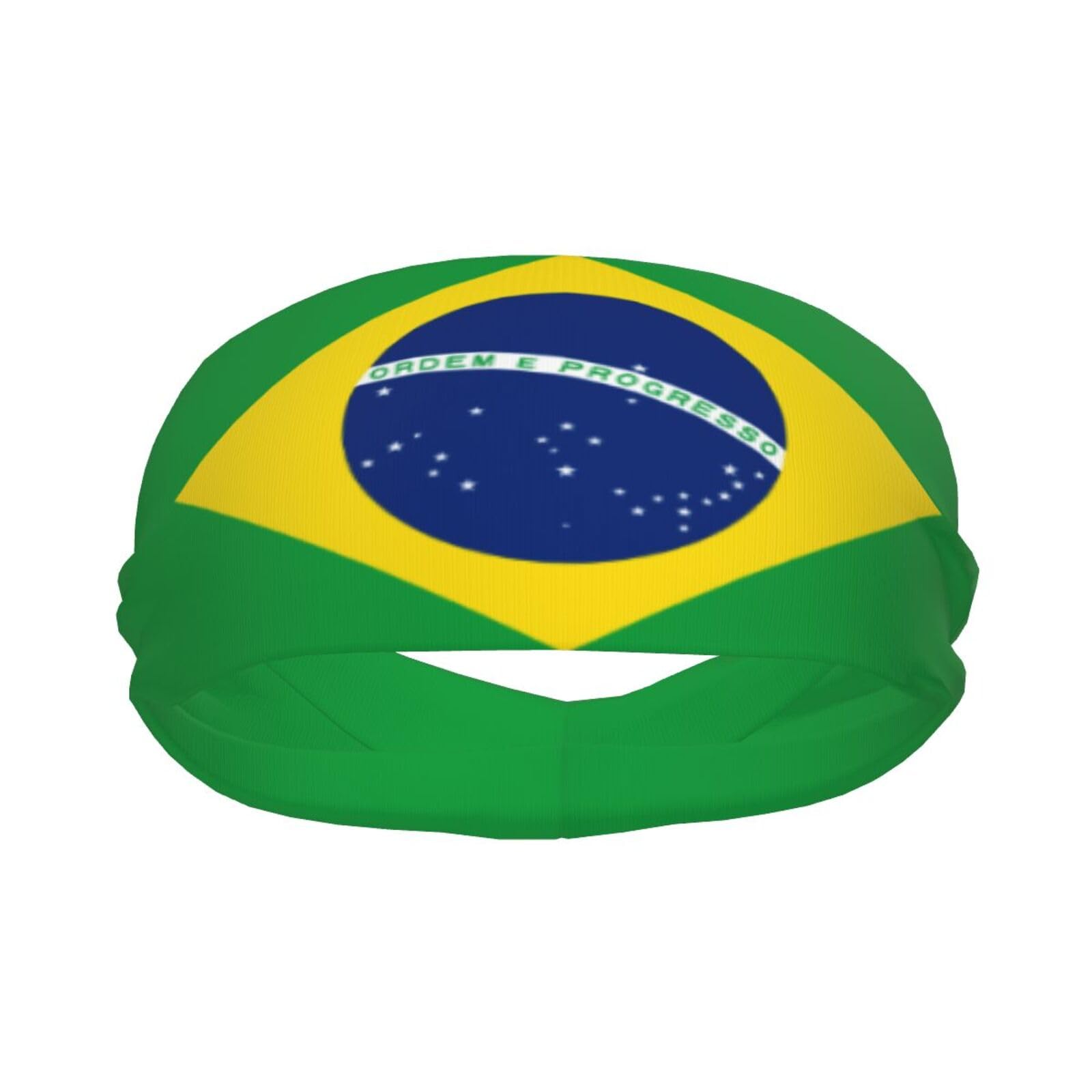 Brazil Flag Brazilian Men Sweatband Sports Headbands Fitness Sweat Absorption Elastic Belt