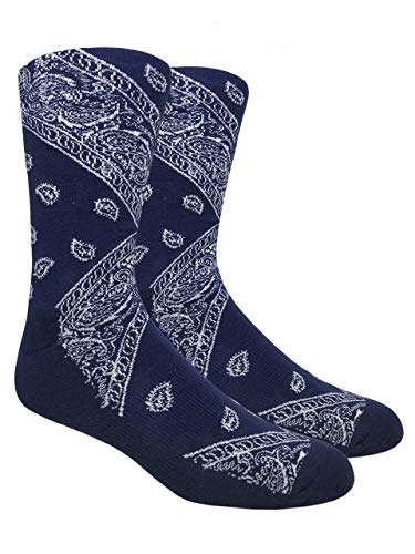 Urban-Peacock Leaf Republic Men's Bandana Novelty Fun Socks