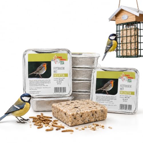 Paul´s Mühle - 12 x 300 g Fettblock mit Insekten für Vögel & Wildvögel