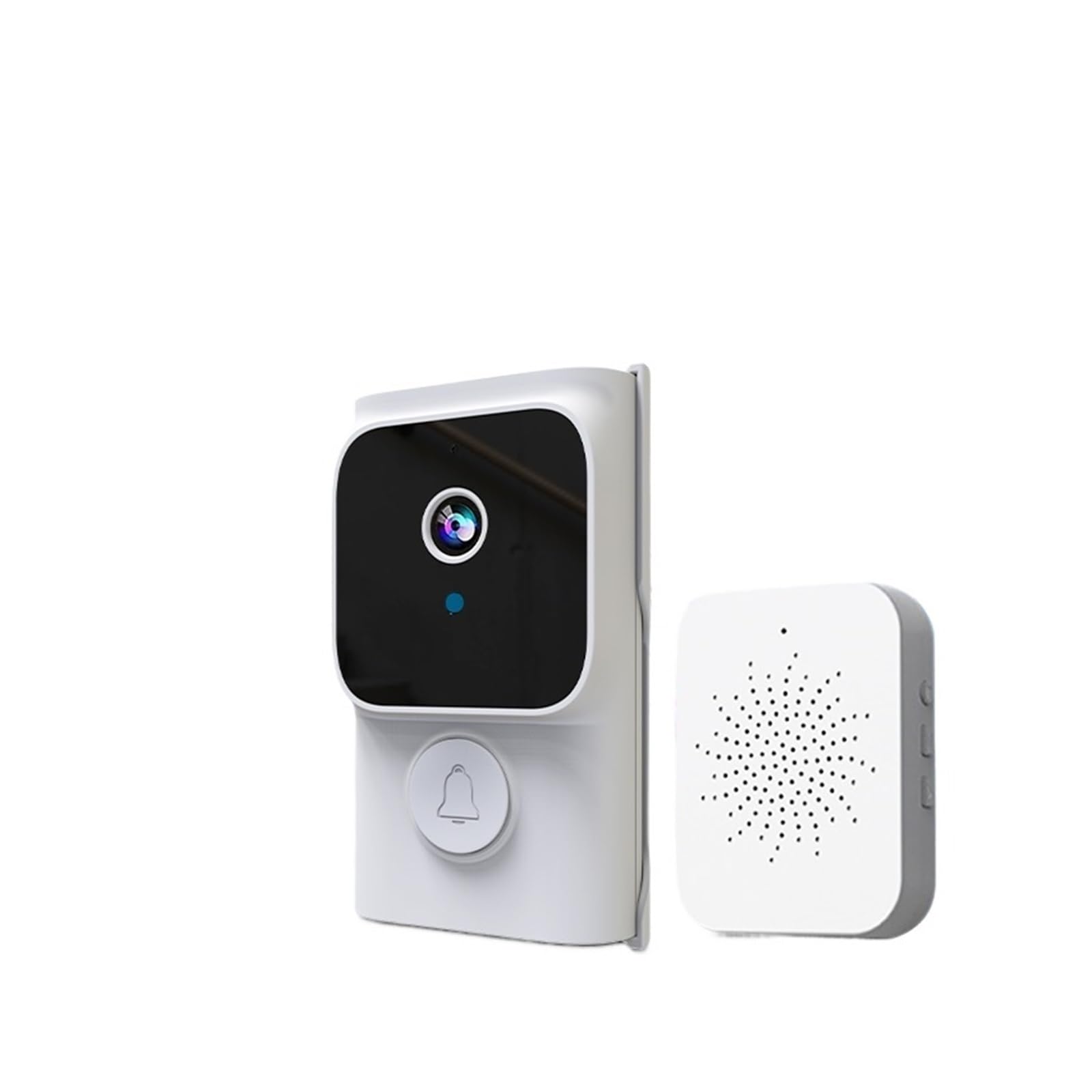 Sonnette vidéo blanche basse consommation : interphone sans fil connecté avec caméra de sécurité