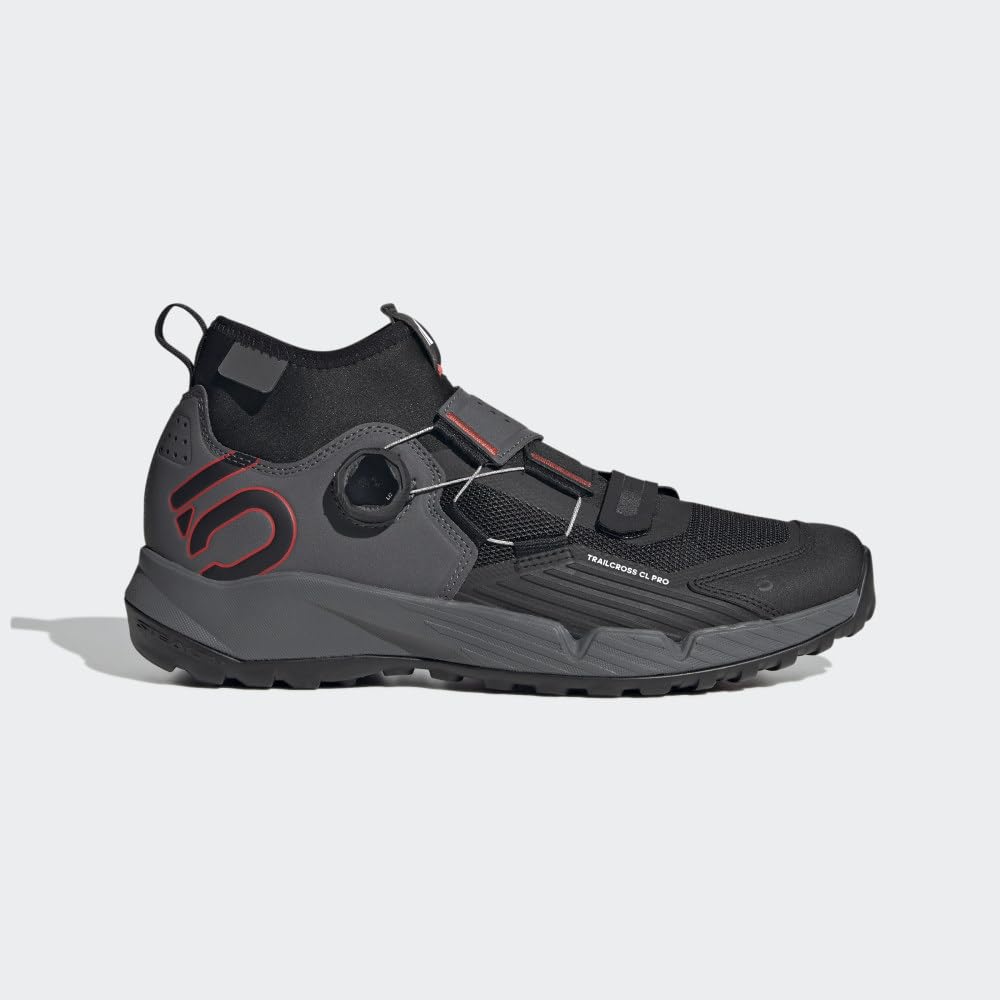Adidas Five Ten Trailcross Pro Clip-in W - Tenis de Bicicleta de montaña para Hombre, Grey Five/Core Black/Red