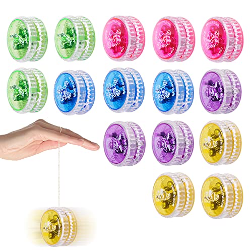 15 Stücke LED Licht YoYo Anfänger JoJo, Kunststoff Responsive Yoyo für Anfänger Kinder, Unterhaltsamer Responsiver Ball für Geburtstag Party Gastgeschenk , (Farbe Zufällig)