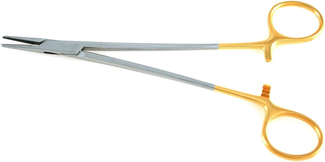 TC DeBakey Crile-Wood Needle Holder 7" Tungsten Carbide Inserts Serrated Jaws | Medixplus