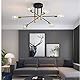 wenppran Industriell Schlafzimmer E27 Deckenleuchten Modern Suspension Wohnzimmer Leuchter Schwarz Metall Sputnik Deckenlampe 180° Einstellbarer Winkel 6 Lichter Semi-Inkasso Halbeinbau Leuchter