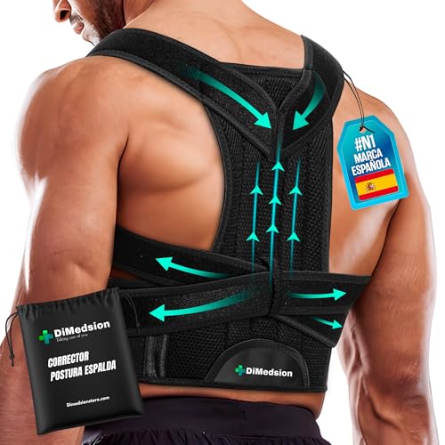 Dimedsion Corrector postura espalda hombre y mujer| Corrector de espalda hombre con bolsa, corrector de postura espalda mujer transpirable, corrector postura espalda mujer, corset espalda recta (XXL)