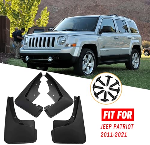 Image of Mud Flaps Guards Fit for 2011-2021 Jeep Patriot, Front & Rear Splash Guards Accessories - 4 Pc, Black