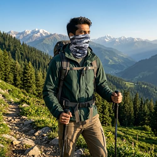 Image of Bandana UV Protected, Face Mask, Face Cover, Neck Gaiter, Dust Protection for Men and Women, Sweat Absorbing, Sun & Dust Protection