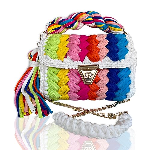 Image of Evening Clutch Bag for Women, Handmade Crochet Wedding Party Purse, Small Flap Formal Crossbody Handbag Evening Clutch