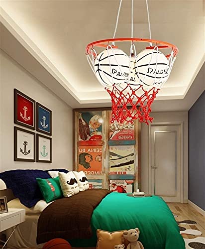Lustre basket-ball LED avec garçon dessin animé et lampe suspendue de plafond - 4