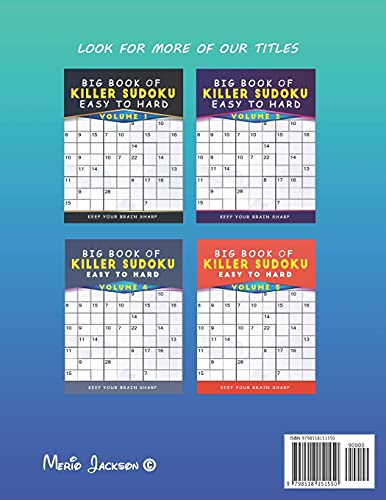 Big Book Of Killer Sudoku Easy To Hard Volume 3 - 1000+ Mind Games Deduction Puzzles With Solutions: Awesome Deductive Reasoning Activity Book For Seniors Adults Teens Tweens Or Clever Kids - Image 2