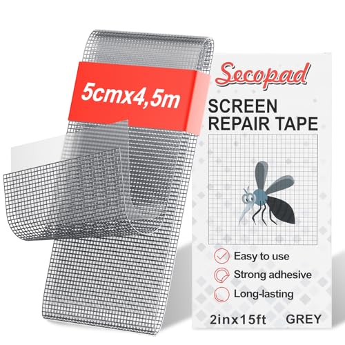 Secopad Nastro Adesivo per Zanzariere, 50 mm x 4,5 m Nastro Riparazione per Zanzariere,...