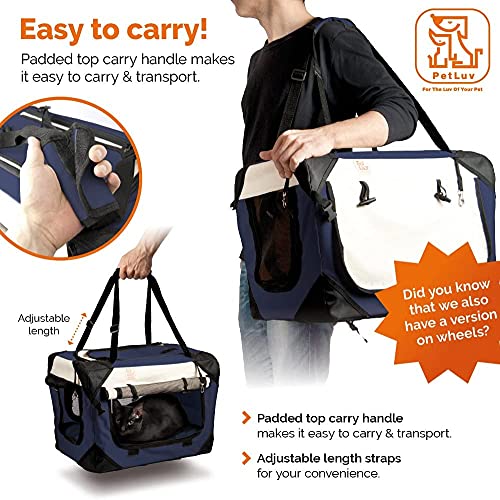 Petluv "Happy Cat Premium 3-In-1 Soft Sided Detachable Pet Carrier, Travel Crate, And Pet Stroller - Locking Zippers, Comfy Plush Nap Pillow, Airy Windows, Sunroof, Reduces Anxiety #TOP2