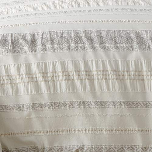 Levtex Home - Pickford Duvet Cover Set - Full/Queen Duvet Cover + Two Standard Pillow Cases - Grey, Taupe, Off-White - Jacquard Tribal - Duvet Cover (90 x 94in.) and Pillow Case (26 x 20in.) - Cotton - Image 6