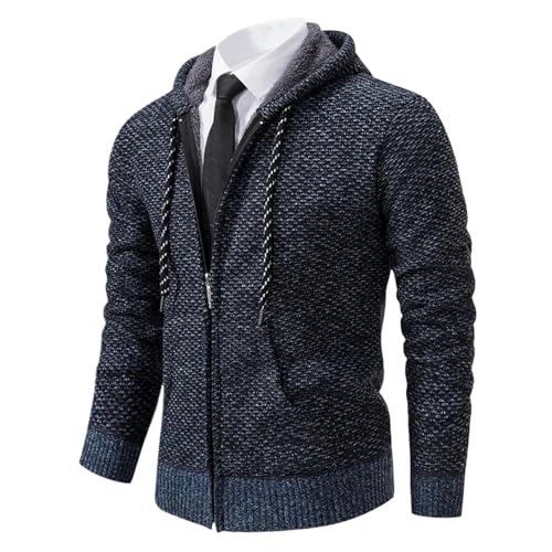 Cardigan en tricot rembourré en polaire homme veste chaude hiver casual