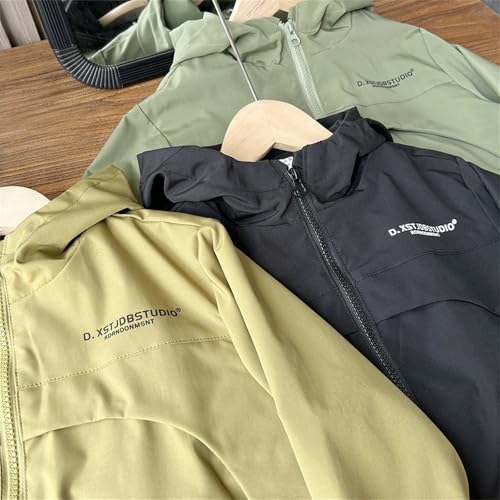 Kids Boys Windproof Hooded Jackets Zipper Long Sleeve Wateproof Athletic Casual Coats Fall Comfy Warmth Windbreaker3