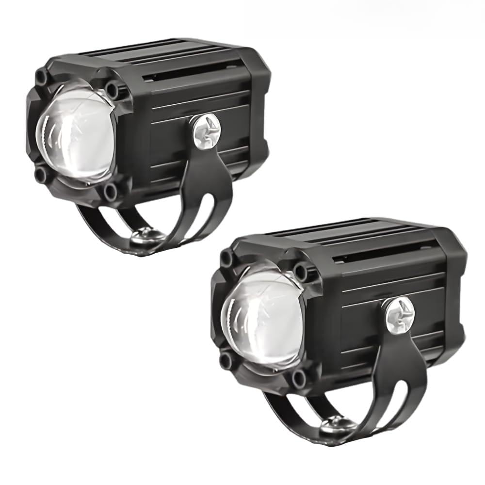 Autozap 2 PCS MOTORCYCLE MINI DRIVE FOG LED LIGHT WHITE, YELLOW, RED DEVIL EYE + STROBE MODE LED WITH HIGH/LOW BEAM SPOT LIGHT (UNIVERSAL OF BIKE) PACK OF 2-image-9