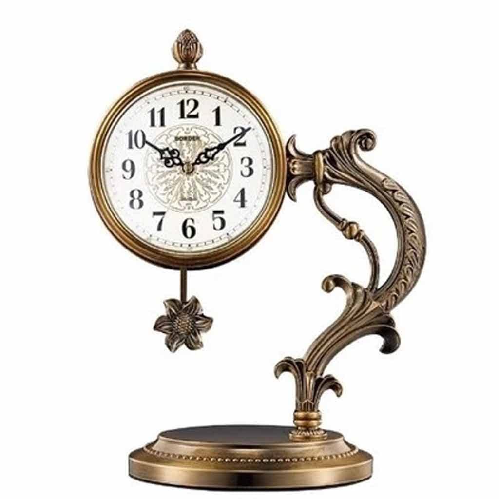 Pimex Ornaments, Shelf Clock Table Clock Pendulum Clock Living Room Bedroom Desktop Decoration Craft Mute Desktop Clock Ornaments (Color : A, Size : 39CM)
