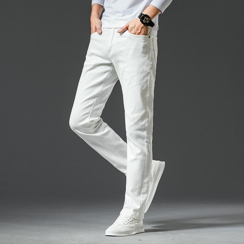 USTZFTBCL Men's Autumn Winter Slim Straight Versatile Casual Jeans4