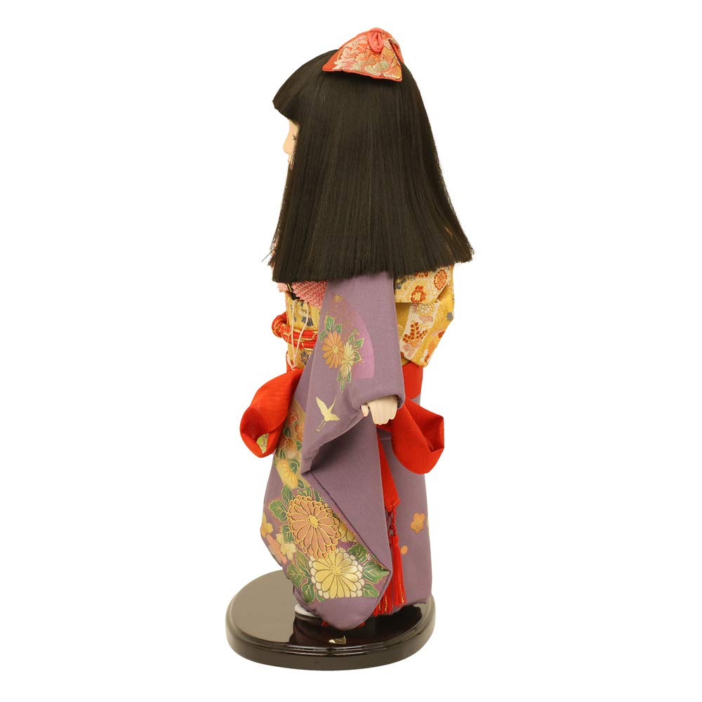 Amazon | 市松人形 高さ46cm 菊柄文様 日本人形 日本を代表