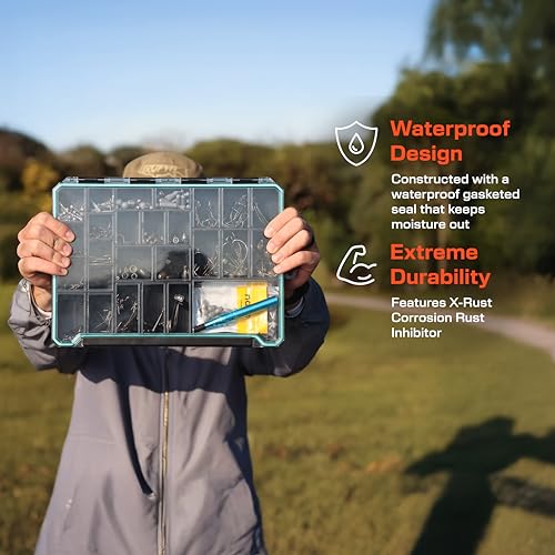 Image of Evolution Fishing BallistiX Terminal Tackle Tray - Waterproof, Anti-Corrosion, One Hand Latch, Clear Lid, Lure Box, Tackle Storage