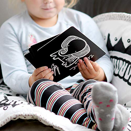 Image of Wee Gallery High Contrast Cards for Baby - Black and White Safari Animals