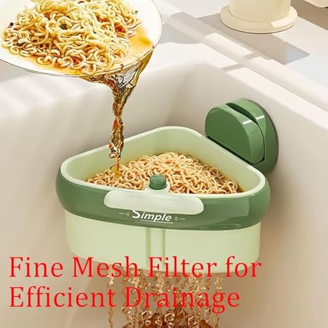 Suction Cup Sink Corner Rack, 2025 New Plastic Sink Storage Rack Holder, Sinks Suction Caddy with Strong Suction Cup Removable, Auto-Dump Strainer for Kitchen Bathroom Dishware (Yellow)