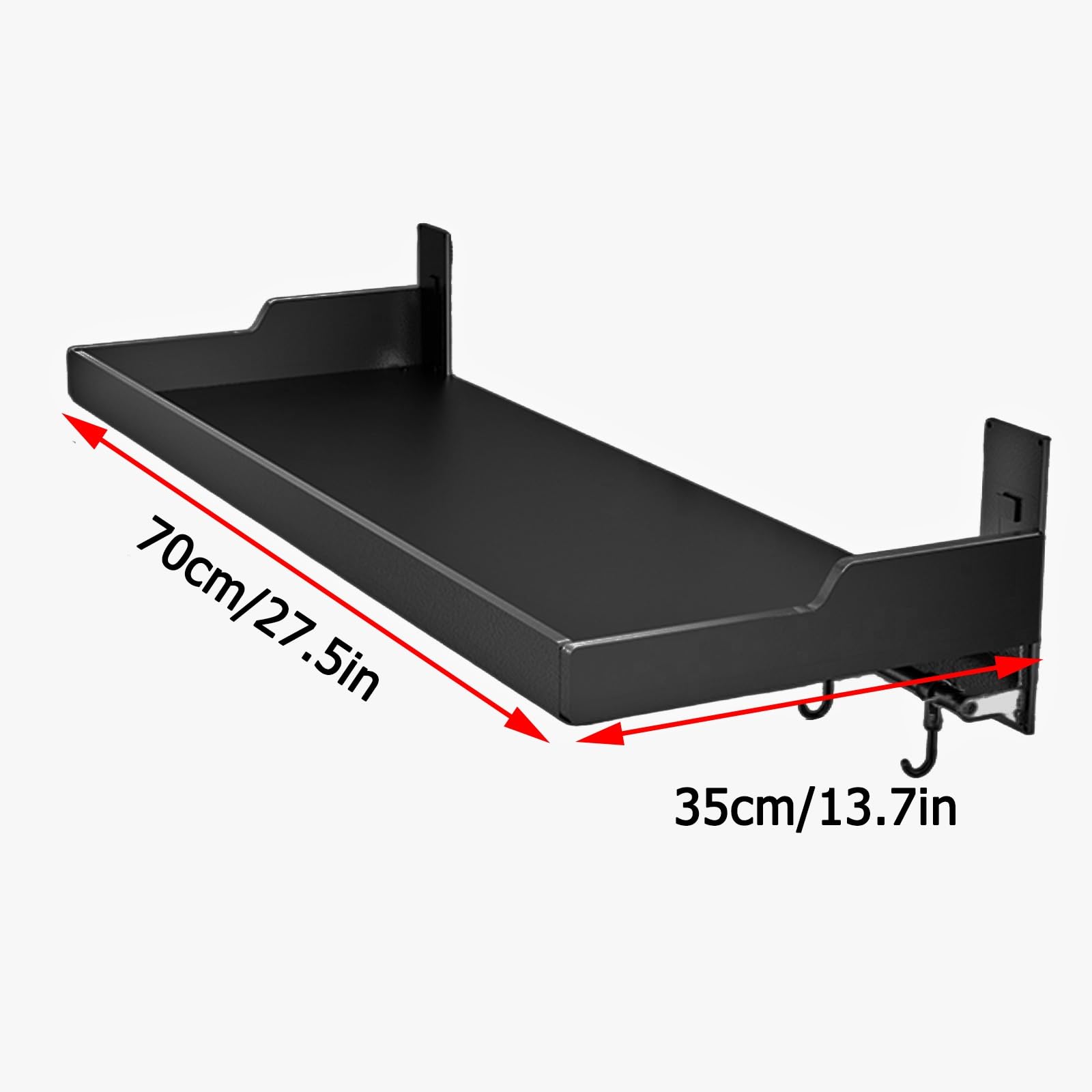 HJXGQJM Soportes para Armario De Cocina De Pared, Soporte para Frascos De Especias para Horno Microondas, con 6 Ganchos, Estante para Guardar Vajilla De Cocina Estante de Microondas(35x70cm)