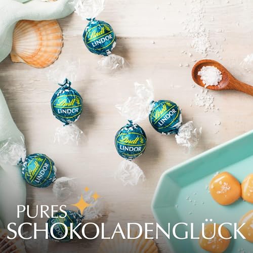 Lindt LINDOR Schokoladen Kugeln Salted Caramel | 1 kg Beutel, wiederverschließbar| 78 Schokoladen Kugeln | Milch-Schokolade mit einer Füllung aus Salz-Karamell | Großpackung, Pralinen-Geschenk