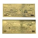 blinkee Miss Lady Liberty 1 Million Dollars Original 24K Gold Plated Bill Collectible Banknotes for Decoration
