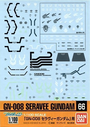 機動戦士ガンダムOO 1/100 セラヴィーガンダム プラモデル 別売デカール付 Amazon | ガンダムデカール No.66 1/100 機動戦士ガンダム00