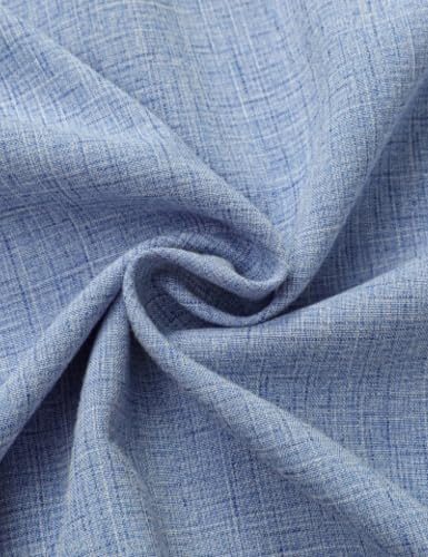 Drazivon Men's Linen Short Sleeve Button Down Casual Beach Shirts Blue 4XL - image 4
