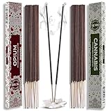 Trumiri Incense Sticks - Combo Pack of 40 Insence-Sticks - 20 Opium + 20 Cannabis - Insenses - Insents - Incents - Inscense - Incence - Incienso - All Natural Incense Sticks