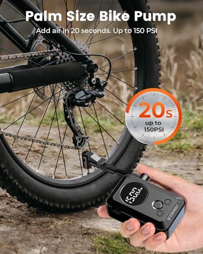 image for ETENWOLF Mini Bike Pump,20s Fast Inflate Bicycle Pump with Guage,150PS