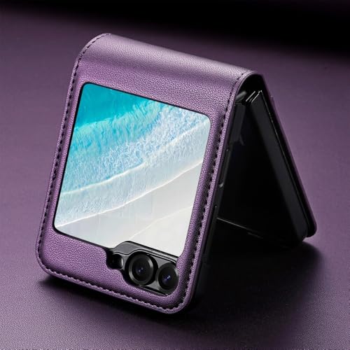 Protection Galaxy Z Flip 7 violet étui portefeuille aimanté - 6