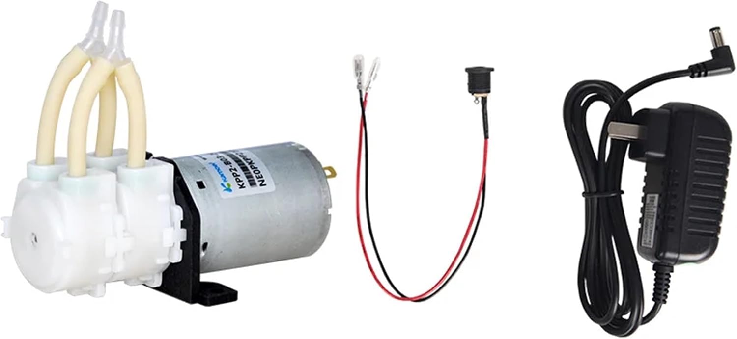 Peristaltic Pump Brush Motor Water Pump with Line and Power KPHM200/400/600 KPP2 KPP(12v,UK_KPP S10 Set)