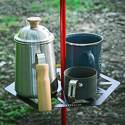 Cheng-store Mesa de jardim para armazenamento de postes de luz ao ar livre, bandeja de mesa de aço i