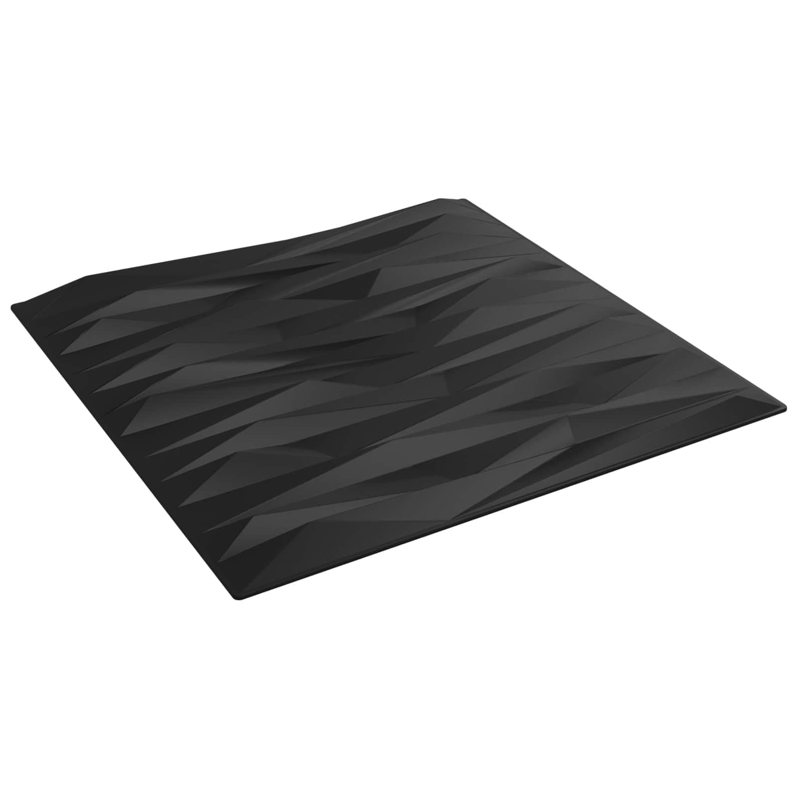 XPS piankowe panele ścienne 12 szt. 50 x 50 cm czarne | Dekoracja 3D, możliwość przycięcia, lekka, do salonu i sypialni