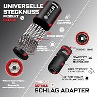Geinxurn 5-teiliges Set Stecknuss Adapter mit Schlüsselring, 3/8" Antrieb, Schnellwechsel Stecknuss Organizer mit Bit Adapter und Universal Steckschlüssel, für Handwerker, Elektriker, Bau – Ansicht 7