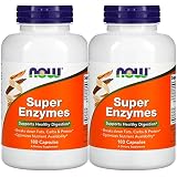 Now Foods Super Enzymes 180 Capsules, 2 Pack