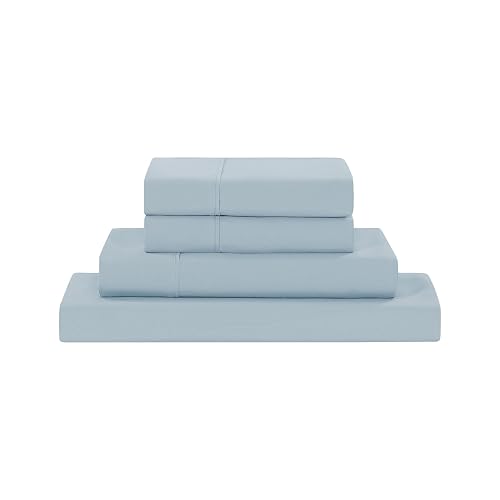 Modern Threads Soft Microfiber Solid Sheets - Luxurious Microfiber Bed Sheets - Includes Flat Sheet, Fitted Sheet with Deep Pockets, & Pillowcases Blue Mist Full