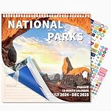 Ospelelf 2025 National Parks Wall Calendar 12'' x 12'', Sprial Hanging Calendar, 18 Month Calendar 2025-2026, Use Jan 2025 - June 2026