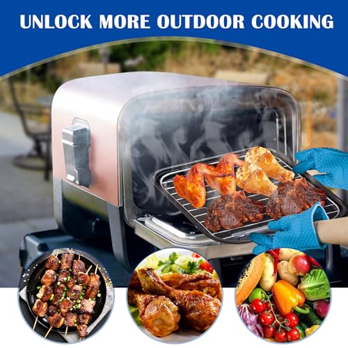 SafBbcue Smoke Rack for Ninja OO101 8 in 1 Outdoor Portable Pizza Oven, Ninja Woodfire OO100 Series Outdoor Oven Racks, 304 Stainless Steel Roaster Rack Grill Roast Stand for Ninja OO101 Parts