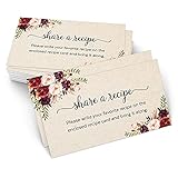 SUPERIOR QUALITY: Designed and made in the USA using premium paper and print - the kind of quality you want for invitation insert cards! PREMIUM CARDS: (50) rustic kraft, 3.5 x 2 inch (business card size) recipe request cards made with thick, heavy 1...