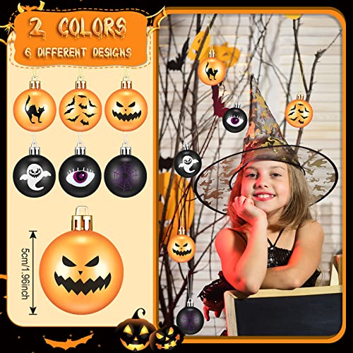 12 Pcs Halloween Ball Ornaments Halloween Tree Ornaments Hanging Pumpkin Decorations Halloween Tree Accessories Pumpkin Bat Spider Web Ball For Tree Halloween Party Haunted House Hanging Decorations #TOP1