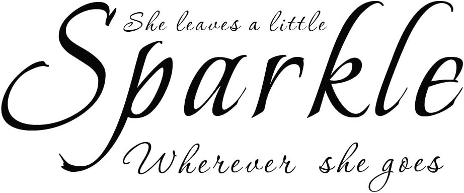 She Leaves Sparkle Wherever She Goes - Nursery Vinyl Quotes Baby Girls Wall Decal Sayings Words (46x19" Teal)